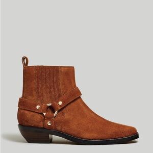 Madewell Brown Suede The Santiago Western Ankle Boots